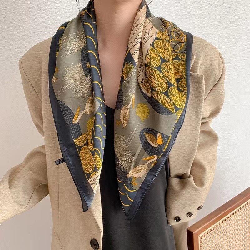 New Womens Versatile Square Silk Scarf