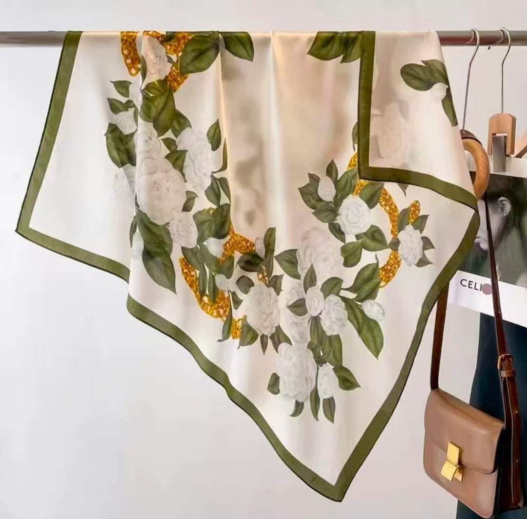 New Womens Versatile Square Silk Scarf